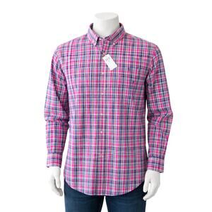 Polo Ralph Lauren Men’s XLT Tall Plaid Shirt Pink Multi Button Down Classic Fit